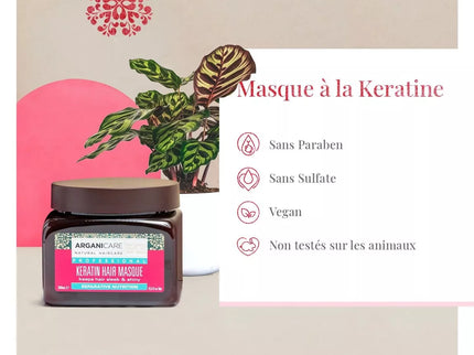 ARGANICARE Masque réparateur et nutritif - Kératine - Nymphora