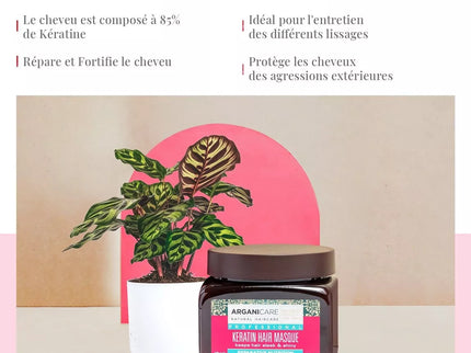 ARGANICARE Masque réparateur et nutritif - Kératine - Nymphora
