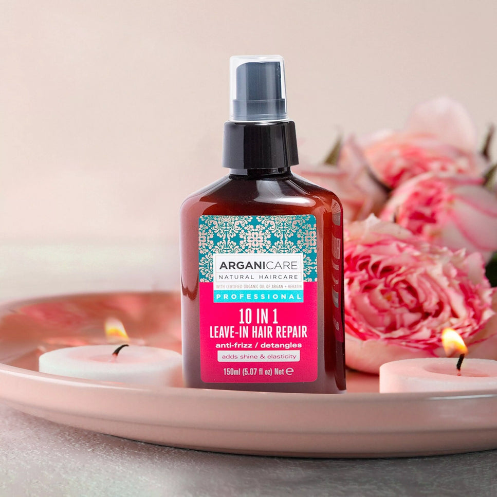 ARGANICARE Spray réparateur 10-en-1 sans-rinçage - Kératine - Nymphora