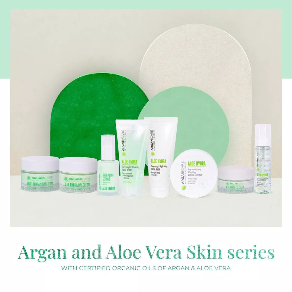 ARGANICARE Crème de nuit nourrissante et régénérante - Tous types de peaux - Aloe Vera - Nymphora