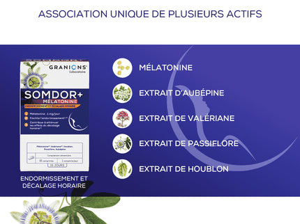 GRANIONS SOMDOR+ MÉLATONINE - 15 comprimés - Nymphora