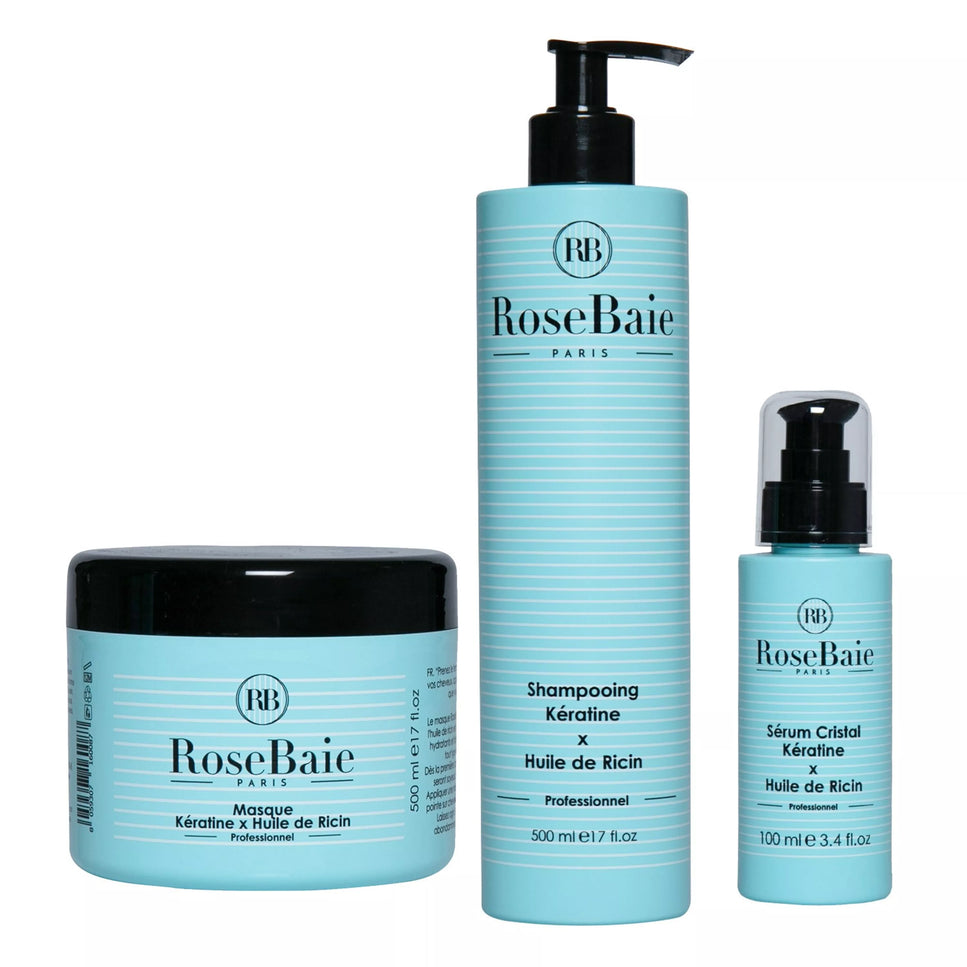 Rosebaie Gamme Ricin Shampoing/Masque/Sérum - Nymphora