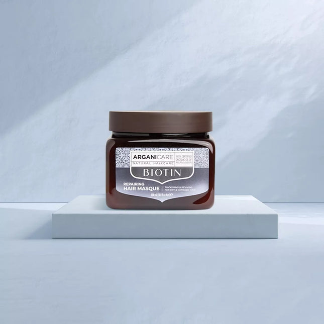 ARGANICARE Masque hydratant et réparateur à la Biotine - Cheveux secs et abîmés - Nymphora