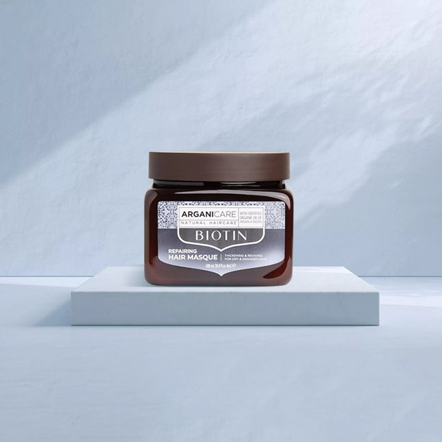 ARGANICARE Masque hydratant et réparateur à la Biotine - Cheveux secs et abîmés - Nymphora
