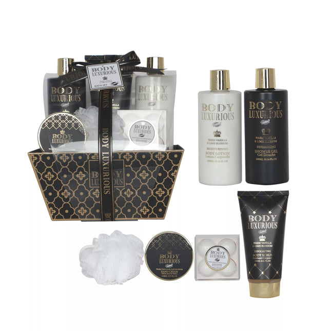 coffret beauté de bain au parfum Vanille Tilleul - 9PCS - Nymphora