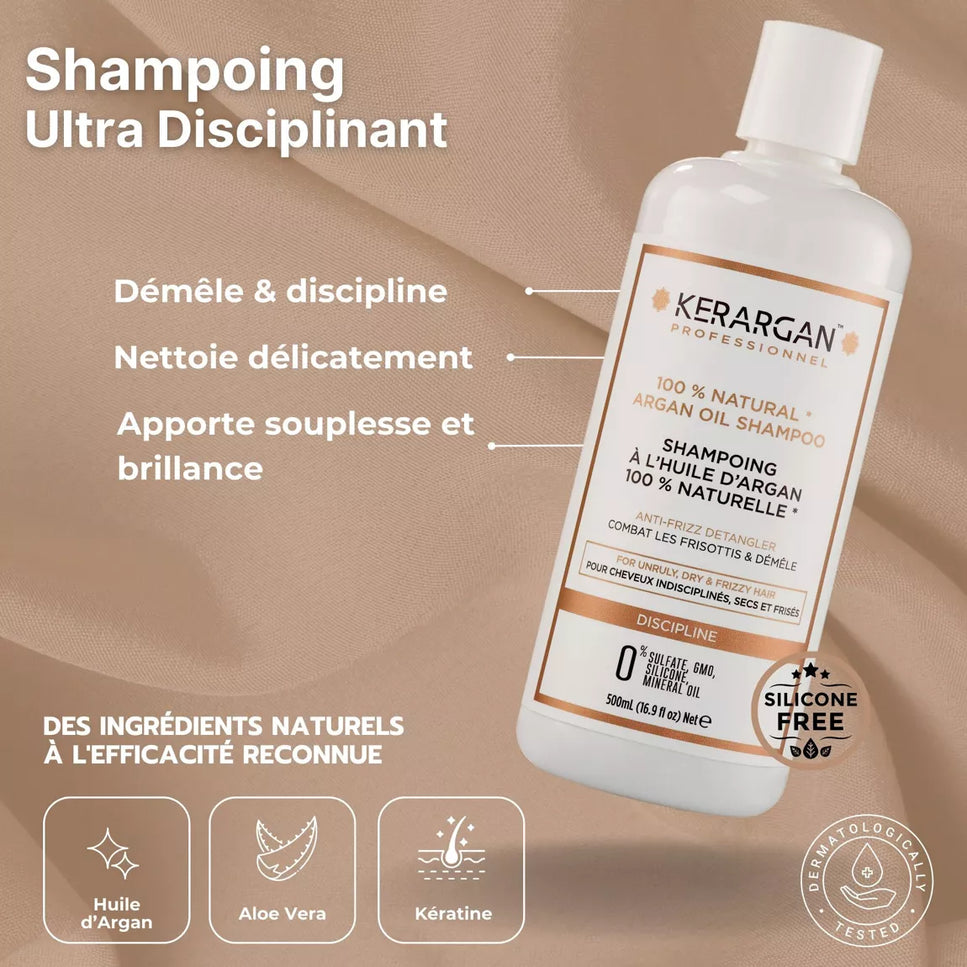 Kerargan - Shampoing Disciplinant à l'Huile d'Argan - 500ml - Nymphora