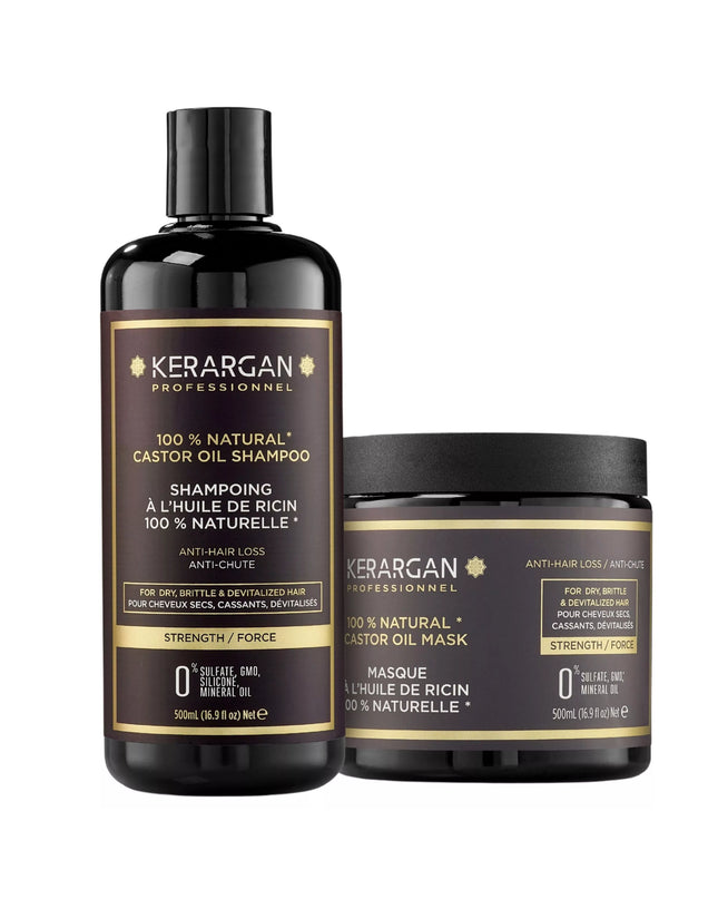 Kerargan - Duo Anti-Chute Shampoing & Masque Huile de Ricin - 2x500ml - Nymphora