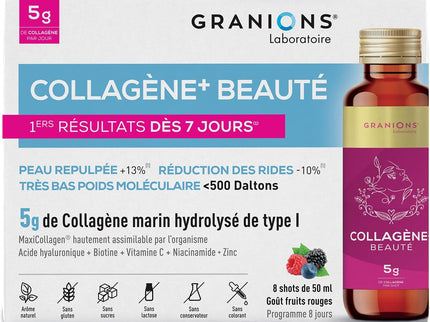 GRANIONS COLLAGENE + BEAUTÉ Goût Fruits Rouges - 8 Shots - Nymphora