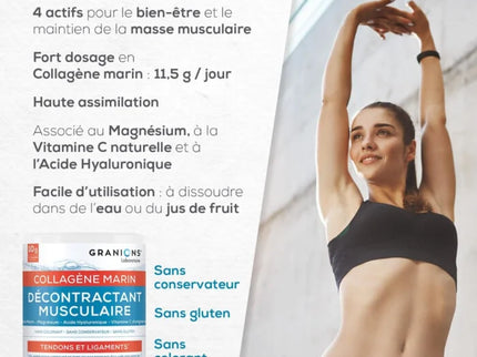 GRANIONS DÉCONTRACTANT MUSCULAIRE COLLAGENE MARIN Marin Goût Citron - 300g - Nymphora