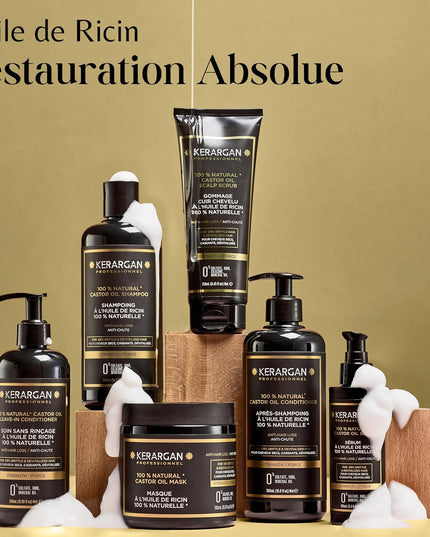 Kerargan - Duo Anti-Chute Shampoing, Après-shampoing & Masque Huile de Ricin - 2x500ml - Nymphora