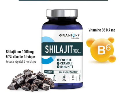 GRANIONS SHILAJIT 1000mg - 60 Gélules - Nymphora