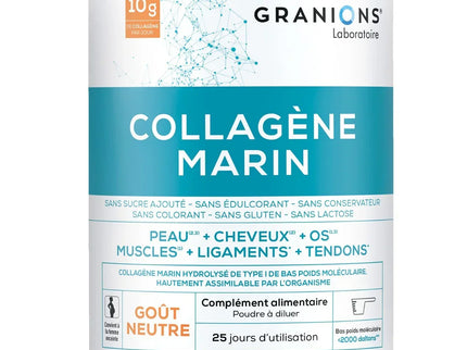 GRANIONS COLLAGENE MARIN Type 1 Goût Neutre - 285g - Nymphora