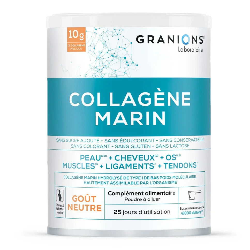 GRANIONS COLLAGENE MARIN Type 1 Goût Neutre - 285g - Nymphora