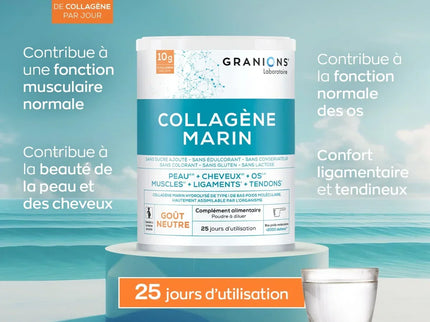 GRANIONS COLLAGENE MARIN Type 1 Goût Neutre - 285g - Nymphora