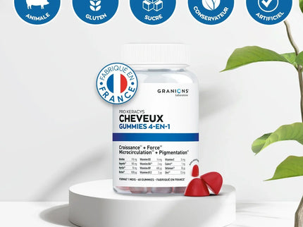 GRANIONS PRO KERACYS Cheveux 4 en 1 - 60 Gummies - Nymphora