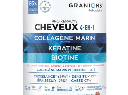 GRANIONS PRO KERACYS Collagène Cheveux 4 en 1 Poudre - 300g - Nymphora