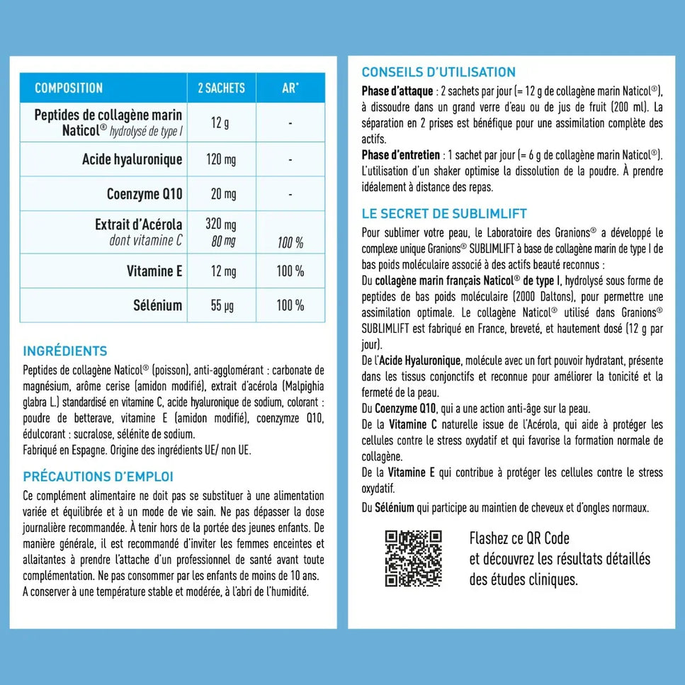 GRANIONS COLLAGENE + BEAUTÉ Sublimlift - 10 Sachets - Nymphora