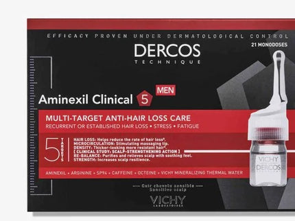 VICHY DERCOS AMINEXIL CLINICAL 5 HOMME - 21 Monodoses - Nymphora
