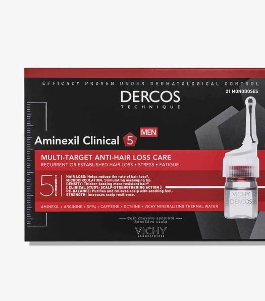 VICHY DERCOS AMINEXIL CLINICAL 5 HOMME - 21 Monodoses - Nymphora
